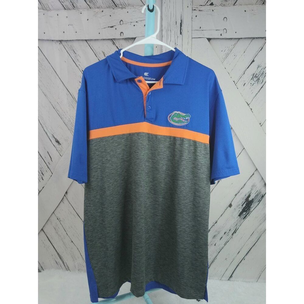 Florida Gators UF Coliseum Brand  Blue Orange Polo Mens Size Large